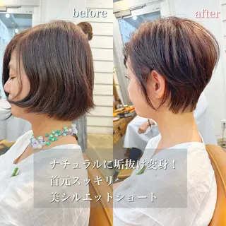 ショート カラー 👑銀座ショート/ 絶壁補正/金子涼👑のヘアスタイル