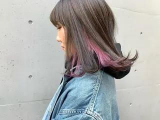 ミディアム カラー leben serikaのヘアスタイル