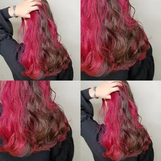 ロング ツヤ髪✨縮毛矯正 ハイトーンカラーのヘアスタイル