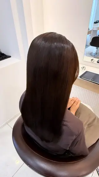 ロング カラー&縮毛矯正 ワタナベ テルキのヘアスタイル