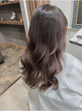 ロング カラー パーマ 五反田　美容院☆張 明星☆韓国ヘアのヘアスタイル