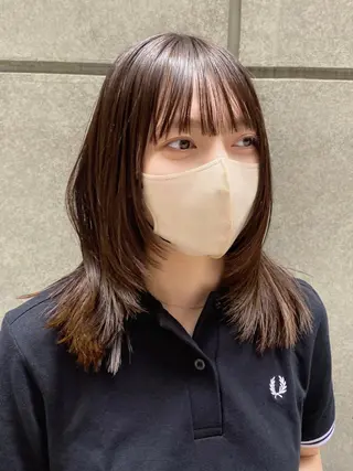 ミディアム 銀座/韓国レイヤー/ 艶カラー🍓原田侑依のヘアスタイル