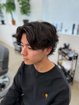 パーマ メンズ パーマ特化/フェザー パーマシャドウ/真生のヘアスタイル