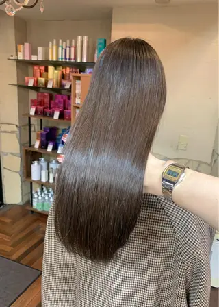 セミロング カラー 矢野 晃平のヘアスタイル