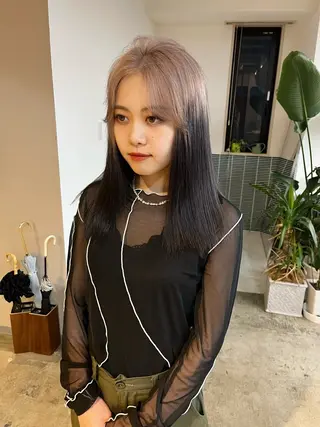 セミロング カラー 🩷ハイトーン透明感 レイヤー🩷ユリカのヘアスタイル