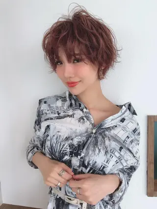 ショート 酸性ストレート 髪質改善のヘアスタイル