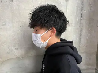 ショート パーマ メンズ ブリーチなし透明感 カラー/MISANOのヘアスタイル