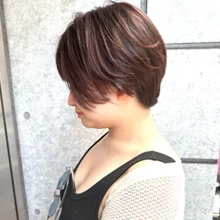 ショート カラー 癖毛救済✂️ボブ /髪質改善ストレートのヘアスタイル