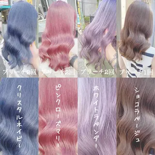 セミロング カラー ヘアアレンジ TAKUMAブリーチ /切りっぱなし🪽のヘアスタイル