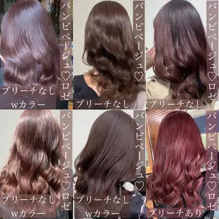 ロング カラー ブリーチなし Wカラー🩷星野翔太のヘアスタイル