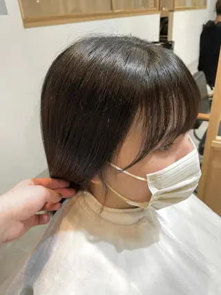 セミロング ヘアアレンジ mareka/顔周り /透明感カラー🤍のヘアスタイル