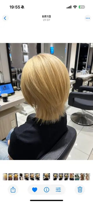 ショート カラー 🫧うる艶ハイトーン 🫧💘サヤ💘のヘアスタイル