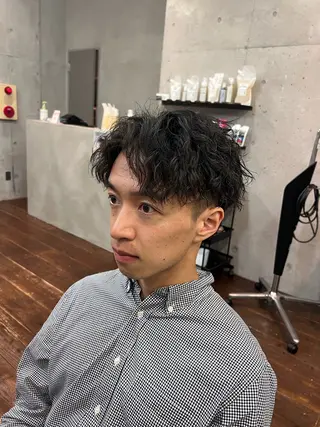 ミディアム パーマ メンズ メンズ特化美容師 /たけしのヘアスタイル