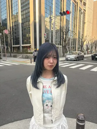 セミロング 心斎橋／艶カラー /髪質改善/恋のヘアスタイル