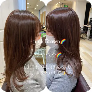 セミロング パーソナルカラー lapiax阿部のヘアスタイル