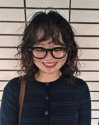 ミディアム パーマ デザインパーマ/ カット/nanaのヘアスタイル