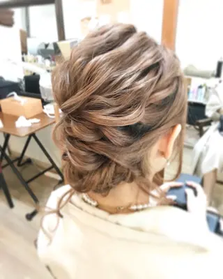 セミロング ヘアアレンジ 早朝✨ヘアセット 着付け/清水玲歌のヘアスタイル