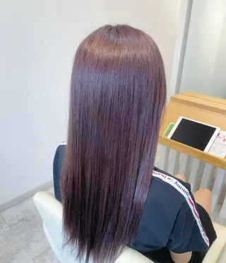 ロング カラー 酸性ストレート/ブリ ーチなしWカラー河本のヘアスタイル