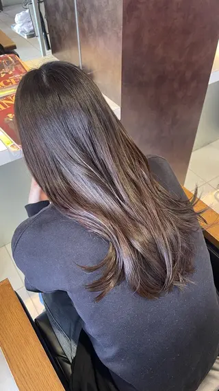 セミロング カラー 🤎韓国ヘア ベージュ まゆか🤎のヘアスタイル