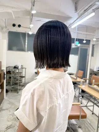 ミディアム 須藤　優真 切りっぱなしボブのヘアスタイル