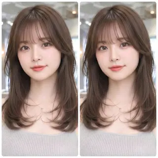 セミロング 1ｍｍまでこだわる レイヤー🫧若葉🪞のヘアスタイル