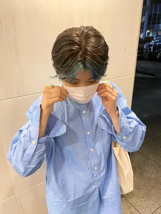 ショート デザインカラー/ボブ ブリーチカラー/ユリのヘアスタイル