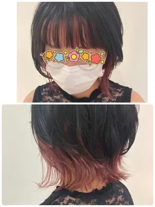 ミディアム カラー 品田 真里のヘアスタイル