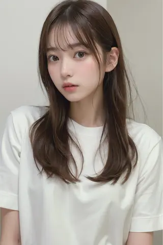 セミロング 髪質改善、縮毛矯正 酸性縮毛矯正のヘアスタイル