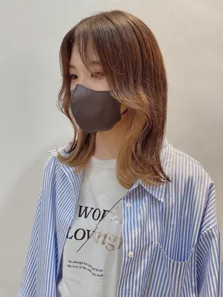 セミロング 岐阜1番韓国ヘア/ 星羅/23°のヘアスタイル