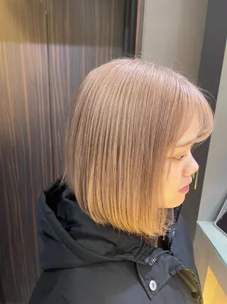 ショート ブリーチなしWカラー ヘアセット菜希のヘアスタイル