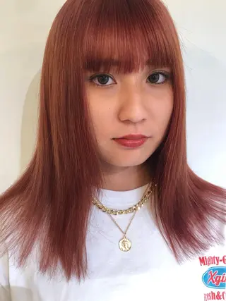 カラー ブリーチカラー🎀 韓国風/寺門美優のヘアスタイル