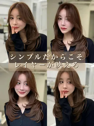 ロング カラー 顔まわりの神様✨ 透明感カラー藤嶋秀幸のヘアスタイル