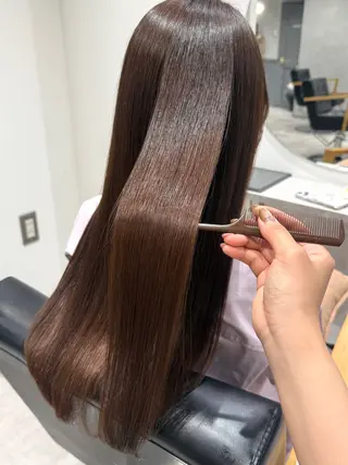 ロング カラー パーマ saki🌼ボブ× 透明感カラー🌼のヘアスタイル