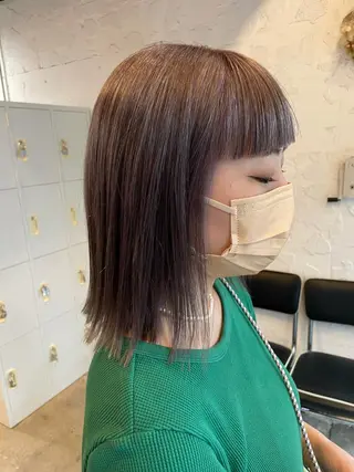 ミディアム カラー 🌿レイヤーボブ/パ ーマ🌿 木梨健太のヘアスタイル