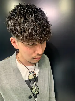 ショート メンズパーマ/難波/ 心斎橋　室園亮佑のヘアスタイル