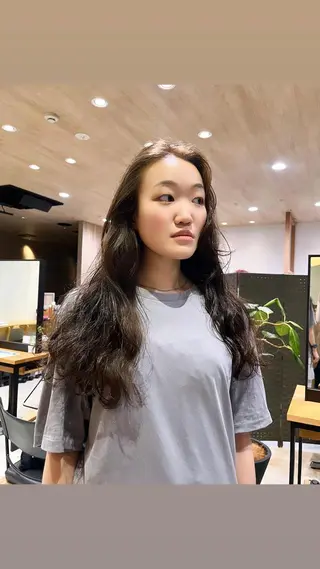 ロング パーマ 産休中です 艶カラー♡オカのヘアスタイル
