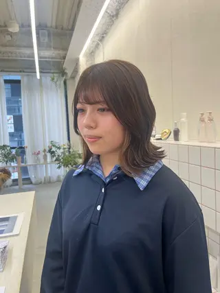 ミディアム カラー 🌼花屋併設🌼 木下奈々望のヘアスタイル