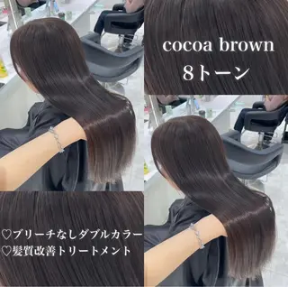 カラー 🤍ブリーチなし ブラウンhimi🤍のヘアスタイル