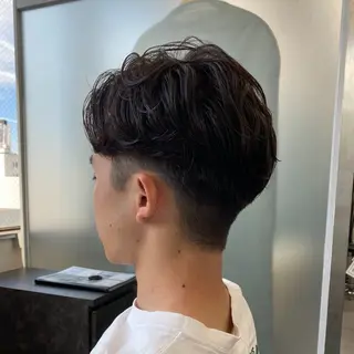 ミディアム パーマ メンズ メンズ特化 江坂 今井魁人のヘアスタイル