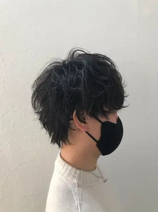 ショート パーマ メンズ ニュアンスパーマ/ レイヤー/茶屋町のヘアスタイル
