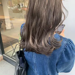 ミディアム hoNua. 栄/透明感カラーのヘアスタイル