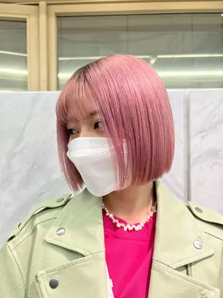 ショート ハイトーン&髪質改善 ＆韓国エクステ🤎のヘアスタイル