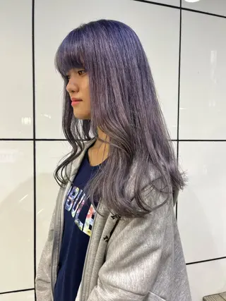 ロング カラー カットパーマ 🌀あさみのヘアスタイル