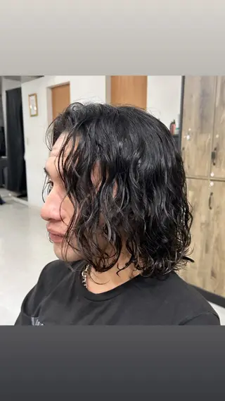 パーマ メンズ カズキ🌼曲がる 縮毛矯正のヘアスタイル