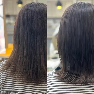 ミディアム カラー パーマ ヘアアレンジ メンズ キッズ ネイル マツエク・マツパ アイブロウ レイヤーカット 🌿透け感カラーのヘアスタイル