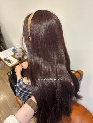 ロング カラー パーマ ヘアアレンジ キッズ ネイル マツエク・マツパ アイブロウ Himawari♡ 柔らかいカラーのヘアスタイル