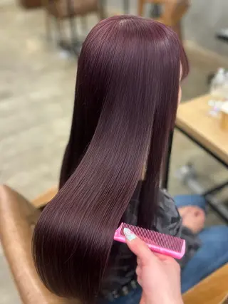 ロング カラー 🌷ラベンダーピンク 顔まわり🌷ねいろのヘアスタイル