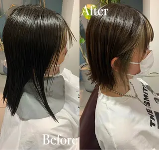 ショート 傷ませない縮毛矯正／ 吉岡 美江のヘアスタイル