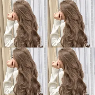 セミロング 透明感♡グレージュ ♡ミルクティー♡のヘアスタイル