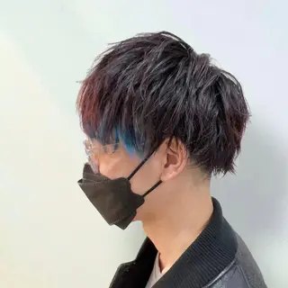 ショート メンズ ハッシュ・ウルフ🐺 小顔レイヤー松山直史のヘアスタイル
